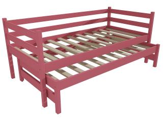 Dětská postel s výsuvnou přistýlkou DPV 021 Barva-3: barva růžová, Rozměr: 80 x 180 cm