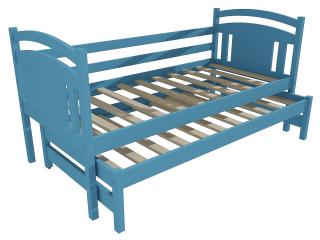 Dětská postel s výsuvnou přistýlkou DPV 022 Barva-3: barva modrá, Rozměr: 80 x 180 cm