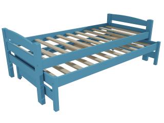 Dětská postel s výsuvnou přistýlkou DPV 024 Barva-3: barva modrá, Rozměr: 90 x 190 cm