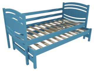 Dětská postel s výsuvnou přistýlkou DPV 027 Barva-3: barva modrá, Rozměr: 80 x 180 cm