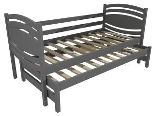 Dětská postel s výsuvnou přistýlkou DPV 027 Barva-3: barva šedá, Rozměr: 80 x 180 cm