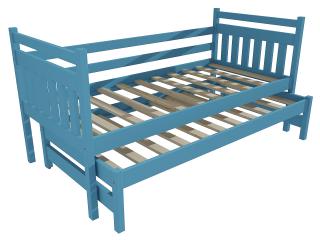 Dětská postel s výsuvnou přistýlkou DPV 029 Barva-3: barva modrá, Rozměr: 80 x 180 cm