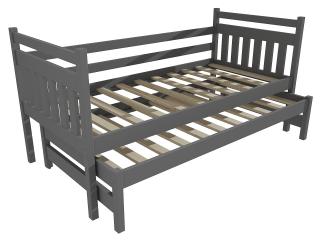 Dětská postel s výsuvnou přistýlkou DPV 029 Barva-3: barva šedá, Rozměr: 80 x 180 cm