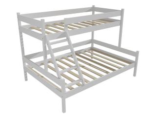 Patrová postel s rozšířeným spodním lůžkem PPS 002 Barva-3: barva bílá, Rozměr: 100/160 x 200 cm