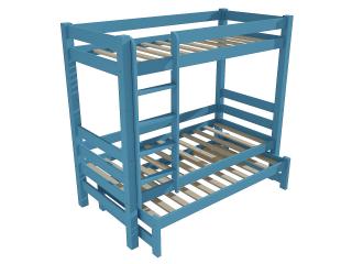 Patrová postel s výsuvnou přistýlkou 8X8 13A Barva-3: barva modrá, Rozměr: 80 x 180 cm
