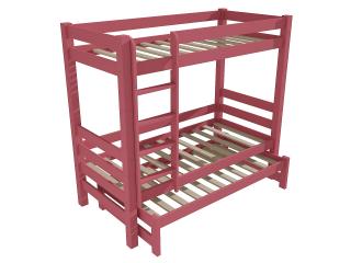 Patrová postel s výsuvnou přistýlkou 8X8 13A Barva-3: barva růžová, Rozměr: 80 x 180 cm