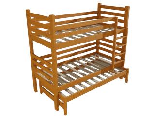 Patrová postel s výsuvnou přistýlkou M 008 NEW* Barva-3: moření olše, Prostor mezi lůžky: 80 cm, Rozměr: 80 x 180 cm