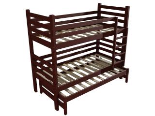 Patrová postel s výsuvnou přistýlkou M 008 NEW* Barva-3: moření ořech, Prostor mezi lůžky: 80 cm, Rozměr: 80 x 180 cm