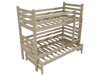 Patrová postel s výsuvnou přistýlkou M 008 NEW* Barva-3: surové dřevo, Prostor mezi lůžky: 100 cm, Rozměr: 80 x 180 cm
