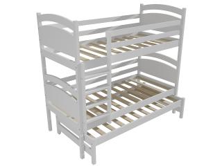 Patrová postel s výsuvnou přistýlkou PPV 002 Barva-3: barva bílá, Prostor mezi lůžky: 100 cm, Rozměr: 80 x 180 cm