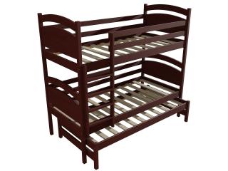 Patrová postel s výsuvnou přistýlkou PPV 002 Barva-3: moření ořech, Prostor mezi lůžky: 100 cm, Rozměr: 80 x 190 cm
