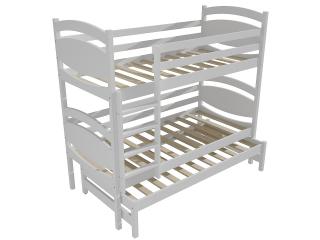 Patrová postel s výsuvnou přistýlkou PPV 003 Barva-3: barva bílá, Prostor mezi lůžky: 100 cm, Rozměr: 80 x 180 cm