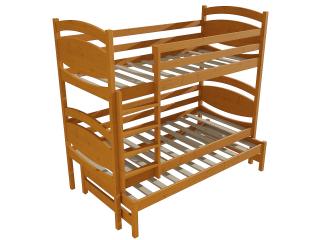 Patrová postel s výsuvnou přistýlkou PPV 003 Barva-3: moření olše, Prostor mezi lůžky: 100 cm, Rozměr: 80 x 190 cm