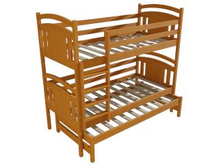 Patrová postel s výsuvnou přistýlkou PPV 006 Barva-3: moření olše, Prostor mezi lůžky: 100 cm, Rozměr: 80 x 180 cm