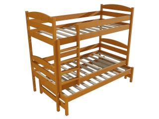 Patrová postel s výsuvnou přistýlkou PPV 009 Barva-3: moření olše, Prostor mezi lůžky: 90 cm, Rozměr: 90 x 180 cm