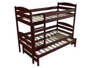 Patrová postel s výsuvnou přistýlkou PPV 009 Barva-3: moření ořech, Prostor mezi lůžky: 100 cm, Rozměr: 80 x 180 cm