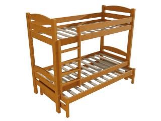 Patrová postel s výsuvnou přistýlkou PPV 010 Barva-3: moření olše, Prostor mezi lůžky: 80 cm, Rozměr: 80 x 190 cm