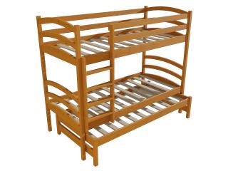 Patrová postel s výsuvnou přistýlkou PPV 011 Barva-3: moření olše, Prostor mezi lůžky: 100 cm, Rozměr: 90 x 190 cm