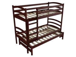 Patrová postel s výsuvnou přistýlkou PPV 011 Barva-3: moření ořech, Prostor mezi lůžky: 100 cm, Rozměr: 80 x 200 cm