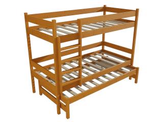 Patrová postel s výsuvnou přistýlkou PPV 013 Barva-3: moření olše, Prostor mezi lůžky: 80 cm, Rozměr: 80 x 200 cm