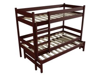 Patrová postel s výsuvnou přistýlkou PPV 013 Barva-3: moření ořech, Prostor mezi lůžky: 100 cm, Rozměr: 80 x 180 cm