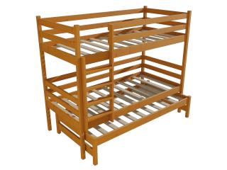 Patrová postel s výsuvnou přistýlkou PPV 015 Barva-3: moření olše, Prostor mezi lůžky: 100 cm, Rozměr: 80 x 180 cm