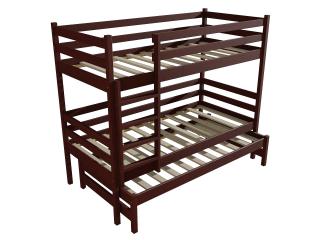 Patrová postel s výsuvnou přistýlkou PPV 015 Barva-3: moření ořech, Prostor mezi lůžky: 100 cm, Rozměr: 80 x 180 cm