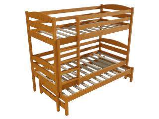 Patrová postel s výsuvnou přistýlkou PPV 016 Barva-3: moření olše, Prostor mezi lůžky: 100 cm, Rozměr: 80 x 180 cm