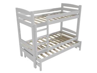 Patrová postel s výsuvnou přistýlkou PPV 017 Barva-3: barva bílá, Prostor mezi lůžky: 100 cm, Rozměr: 80 x 180 cm
