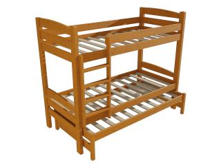 Patrová postel s výsuvnou přistýlkou PPV 017 Barva-3: moření olše, Prostor mezi lůžky: 80 cm, Rozměr: 90 x 190 cm