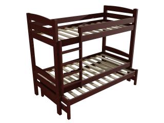 Patrová postel s výsuvnou přistýlkou PPV 017 Barva-3: moření ořech, Prostor mezi lůžky: 100 cm, Rozměr: 80 x 190 cm