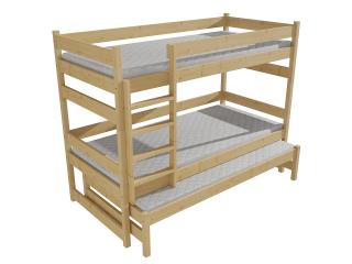 Patrová postel s výsuvnou přistýlkou PPV 018 Barva-3: barva růžová, Prostor mezi lůžky: 80 cm, Rozměr: 90 x 180 cm