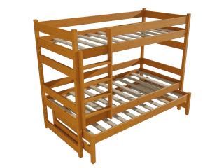 Patrová postel s výsuvnou přistýlkou PPV 018 Barva-3: moření olše, Prostor mezi lůžky: 80 cm, Rozměr: 80 x 180 cm
