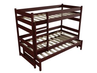 Patrová postel s výsuvnou přistýlkou PPV 018 Barva-3: moření ořech, Prostor mezi lůžky: 100 cm, Rozměr: 80 x 180 cm