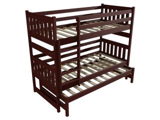 Patrová postel s výsuvnou přistýlkou PPV 019 Barva-3: moření ořech, Prostor mezi lůžky: 80 cm, Rozměr: 80 x 180 cm