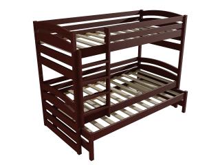 Patrová postel s výsuvnou přistýlkou PPV 020 Barva-3: moření ořech, Prostor mezi lůžky: 100 cm, Rozměr: 80 x 180 cm