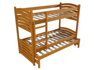 Patrová postel s výsuvnou přistýlkou PPV 021 Barva-3: moření olše, Prostor mezi lůžky: 100 cm, Rozměr: 80 x 190 cm