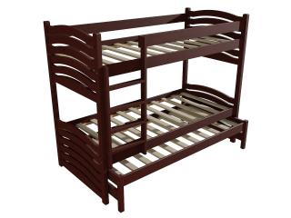 Patrová postel s výsuvnou přistýlkou PPV 021 Barva-3: moření ořech, Prostor mezi lůžky: 100 cm, Rozměr: 80 x 190 cm