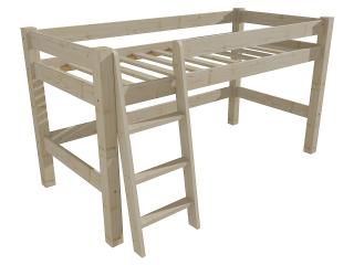 Patrová zvýšená postel 8X8 02A Barva-3: surové dřevo, Rozměr: 80 x 180 cm