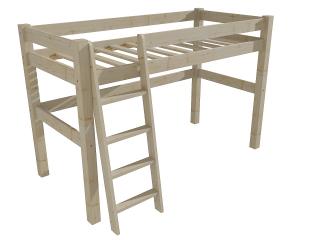 Patrová zvýšená postel 8X8 05A Barva-3: surové dřevo, Rozměr: 80 x 180 cm