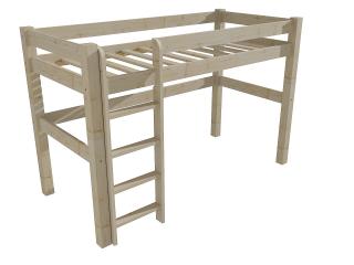 Patrová zvýšená postel 8X8 05B Barva-3: surové dřevo, Rozměr: 80 x 190 cm