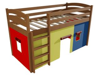 Patrová zvýšená postel ZP 001 Barva-3: moření dub, Rozměr: 80 x 180 cm