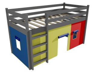 Patrová zvýšená postel ZP 002 Barva-3: barva šedá, Rozměr: 90 x 190 cm