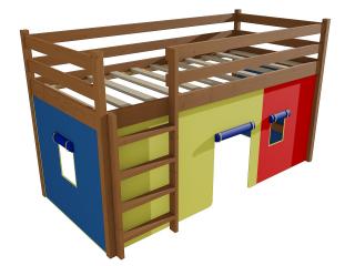 Patrová zvýšená postel ZP 002 Barva-3: moření dub, Rozměr: 80 x 180 cm