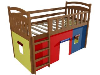 Patrová zvýšená postel ZP 003 Barva-3: moření dub, Rozměr: 80 x 180 cm
