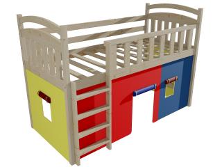 Patrová zvýšená postel ZP 003 Barva-3: surové dřevo, Rozměr: 80 x 190 cm