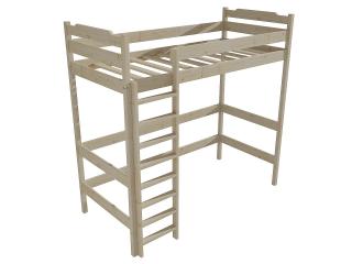 Patrová zvýšená postel ZP 004 Barva-3: surové dřevo, Rozměr: 80 x 180 cm