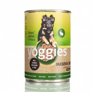 Yoggies - masová směs, králík a hrášek 400g