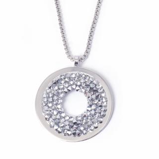 Crystal Rock bílý - náhrdelník s crystaly Swarovski  «F» Délka: 55 cm + 8 cm adjusta