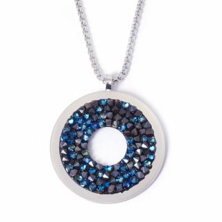 Crystal Rock modrý - náhrdelník s crystaly Swarovski  «F» Délka: 42 cm + 8 cm adjusta